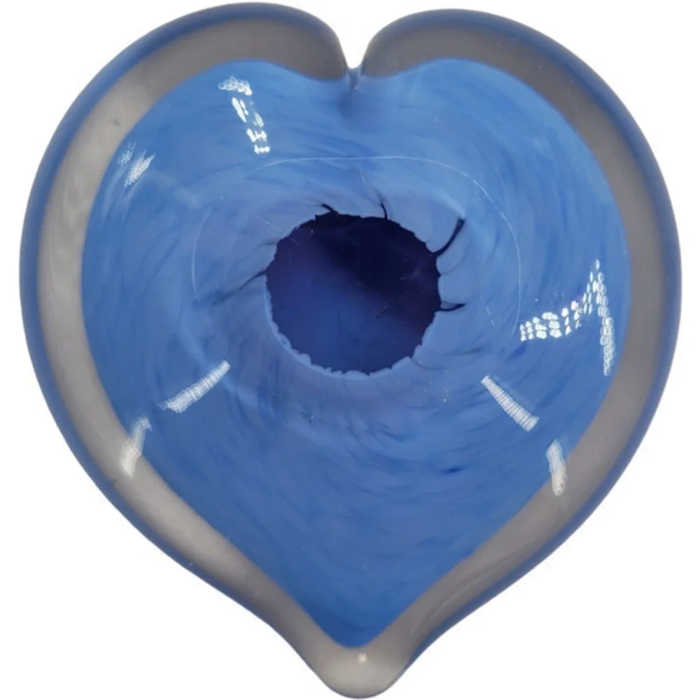 Periwinkle Blue Heart Glass Paperweight‎